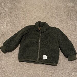 Cozy Kids Sherpa Jacket - Olive Green